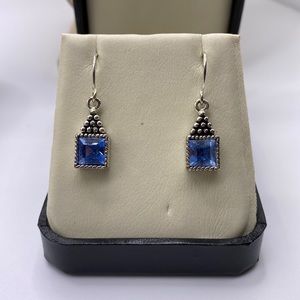 Beautiful silver tone with light blue stones earrings